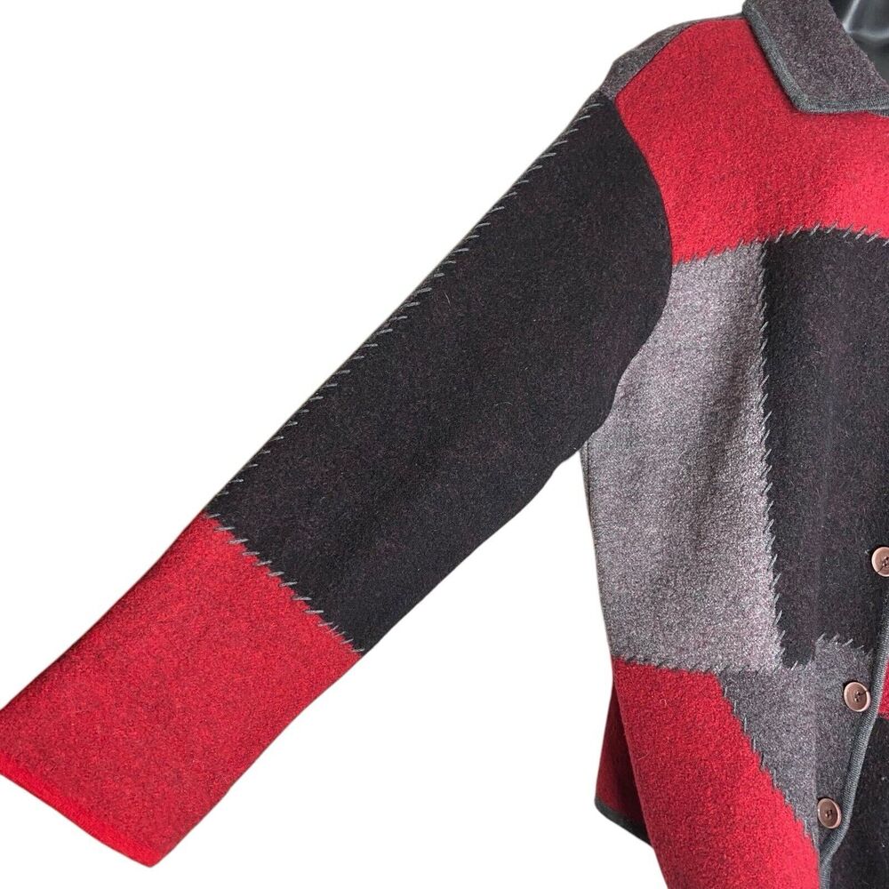 Vtg Liz Claiborne Cardigan Sweater Womens 1X Petite Wool Artsy Boho Cottagecore - Picture 9 of 15